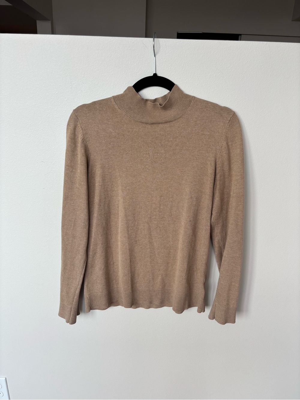 Amazon Essentials Women's Tan Mock Neck Sweater